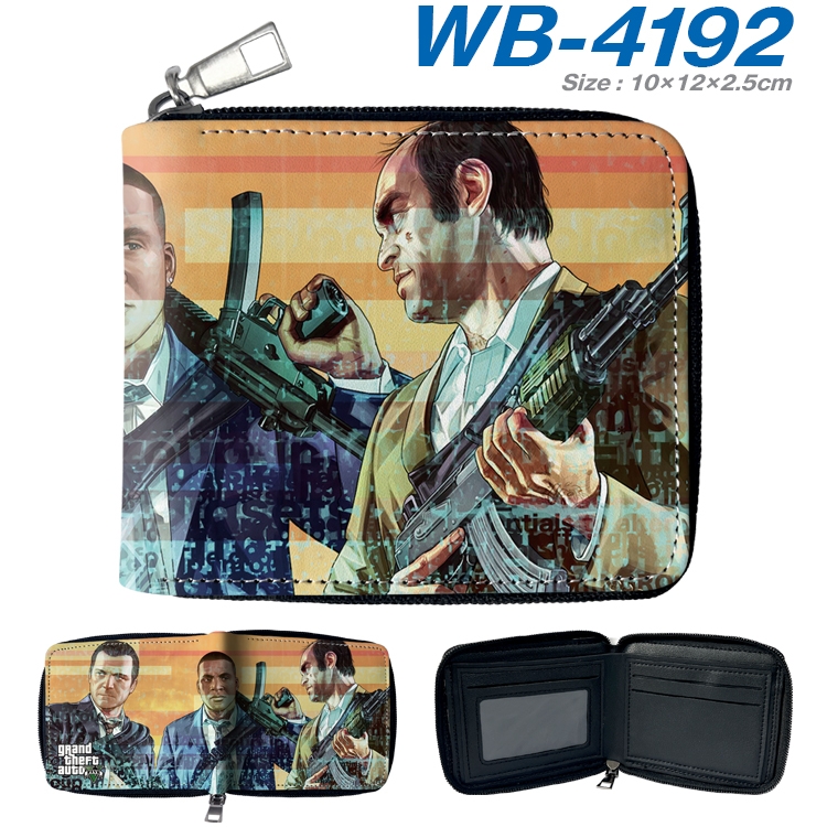 Grand Theft Auto Anime full-color short full zip two fold wallet 10x12x2.5cm WB-4192