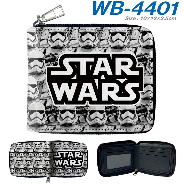 Star Wars Anime full-color short full zip two fold wallet 10x12x2.5cm WB-4401A