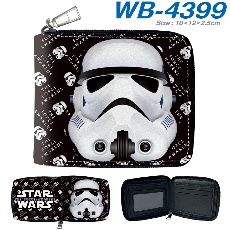 Star Wars Anime full-color short full zip two fold wallet 10x12x2.5cm WB-4399A