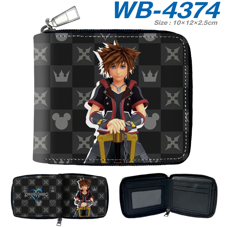 kingdom hearts Anime full-color short full zip two fold wallet 10x12x2.5cm WB-4374A