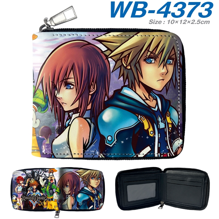 kingdom hearts Anime full-color short full zip two fold wallet 10x12x2.5cm WB-4373A