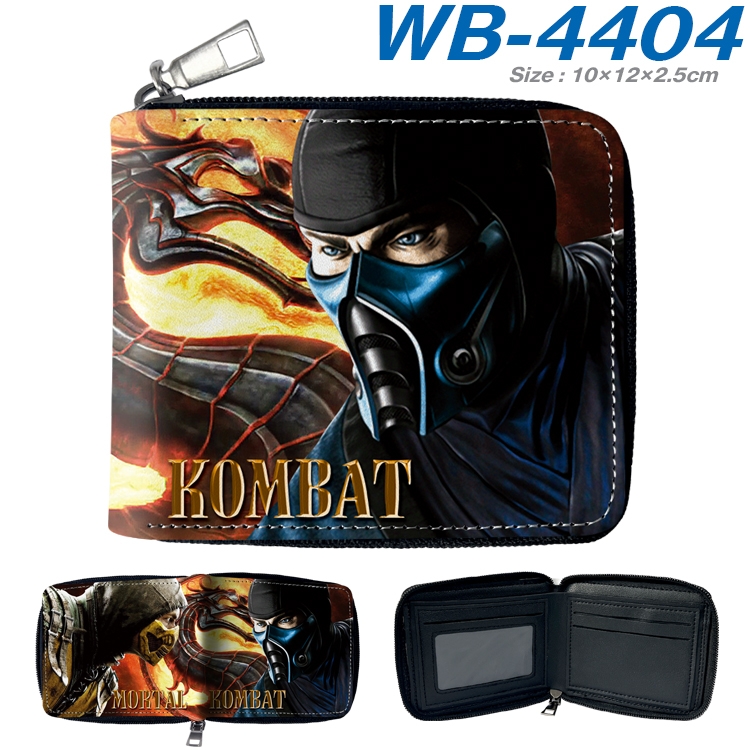 Mortal Komba Anime full-color short full zip two fold wallet 10x12x2.5cm WB-4404A