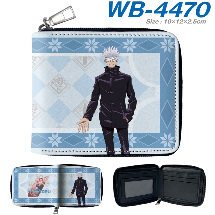 Jujutsu Kaisen Anime full-color short full zip two fold wallet 10x12x2.5cm WB-4470A