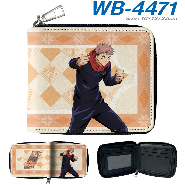 Jujutsu Kaisen Anime full-color short full zip two fold wallet 10x12x2.5cm WB-4471A