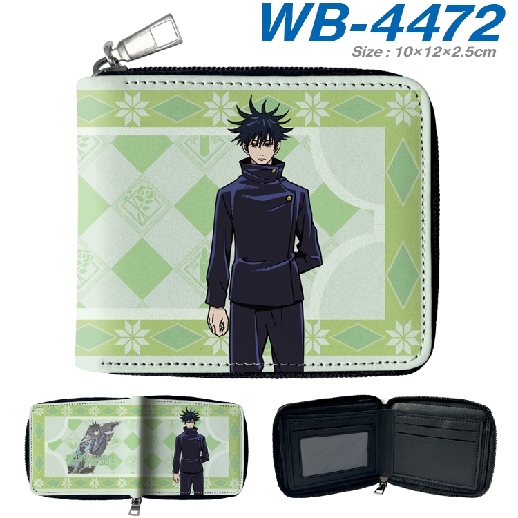 Jujutsu Kaisen Anime full-color short full zip two fold wallet 10x12x2.5cm WB-4472A