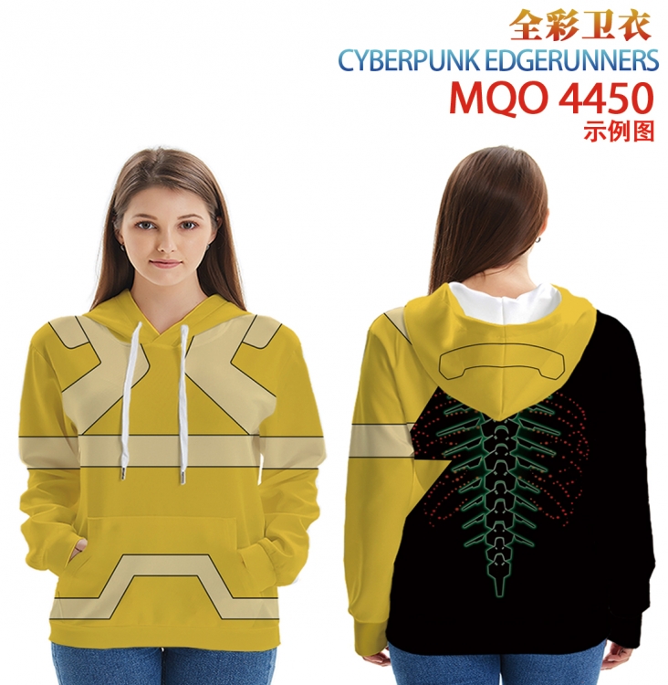 Cyberpunk Long Sleeve Hooded Full Color Patch Pocket Sweatshirt from XXS to 4XL MQO-4450