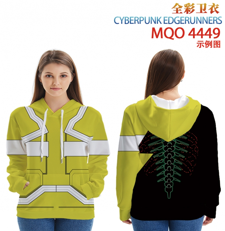 Cyberpunk Long Sleeve Hooded Full Color Patch Pocket Sweatshirt from XXS to 4XL MQO-4449