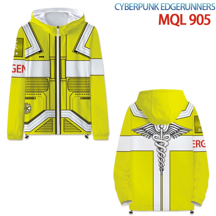 Cyberpunk Full color coat hooded zipper trench coat S-4XL 7 size MQL-905