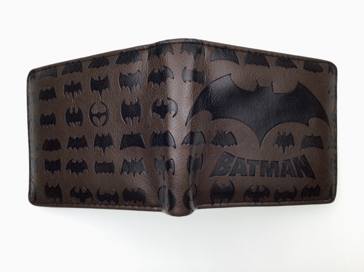 Batman Half fold embossed short leather wallet 11X10CM