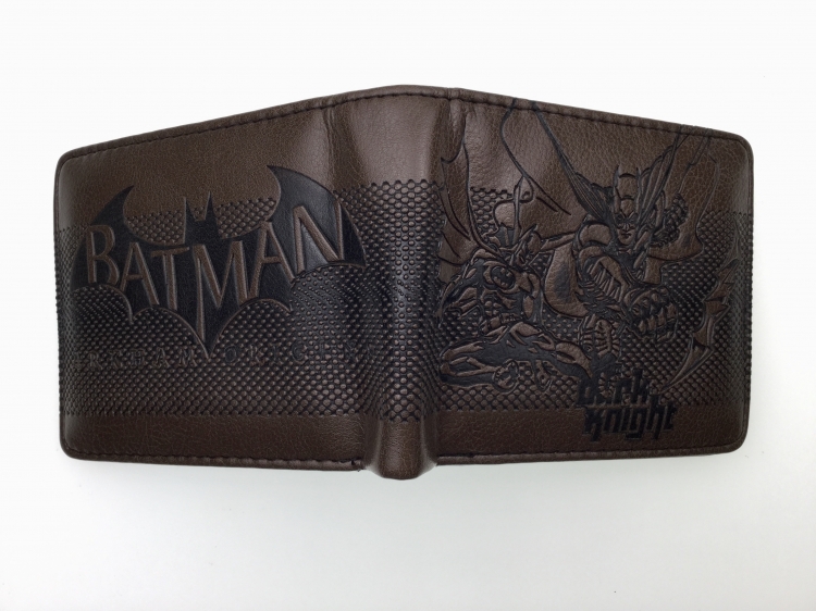 Batman Half fold embossed short leather wallet 11X10CM