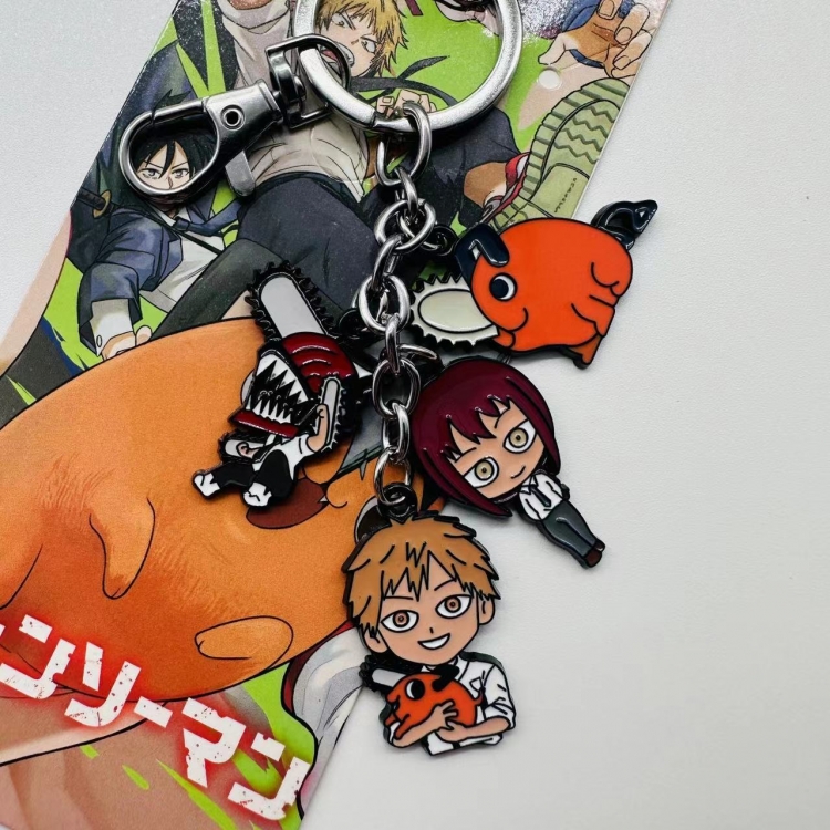 Chainsaw man Animation cartoon series burning key chain schoolbag pendant