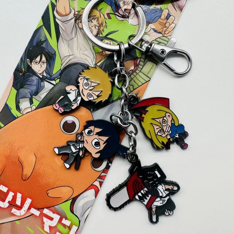 Chainsaw man Animation cartoon series burning key chain schoolbag pendant