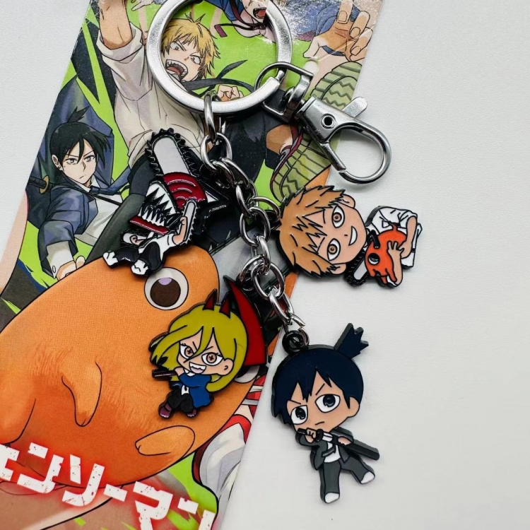 Chainsaw man Animation cartoon series burning key chain schoolbag pendant