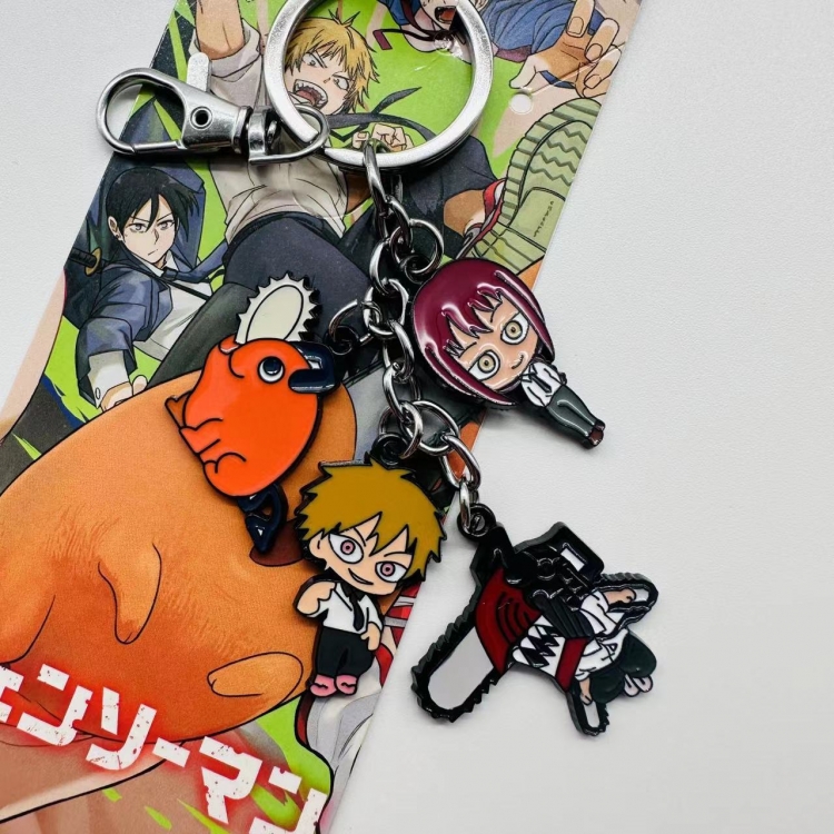 Chainsaw man Animation cartoon series burning key chain schoolbag pendant