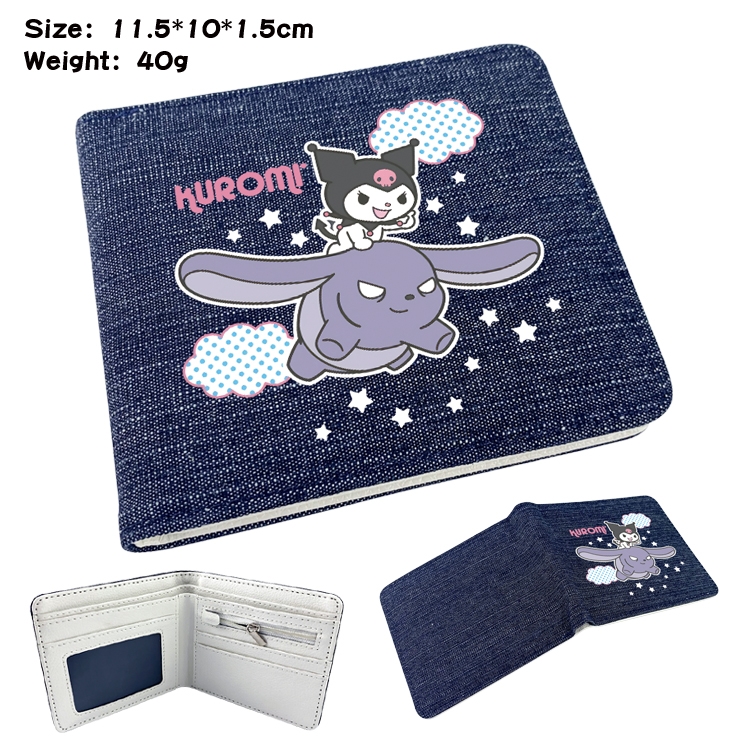 melody  Anime surrounding denim folding color picture wallet 11.5X10X1.5CM