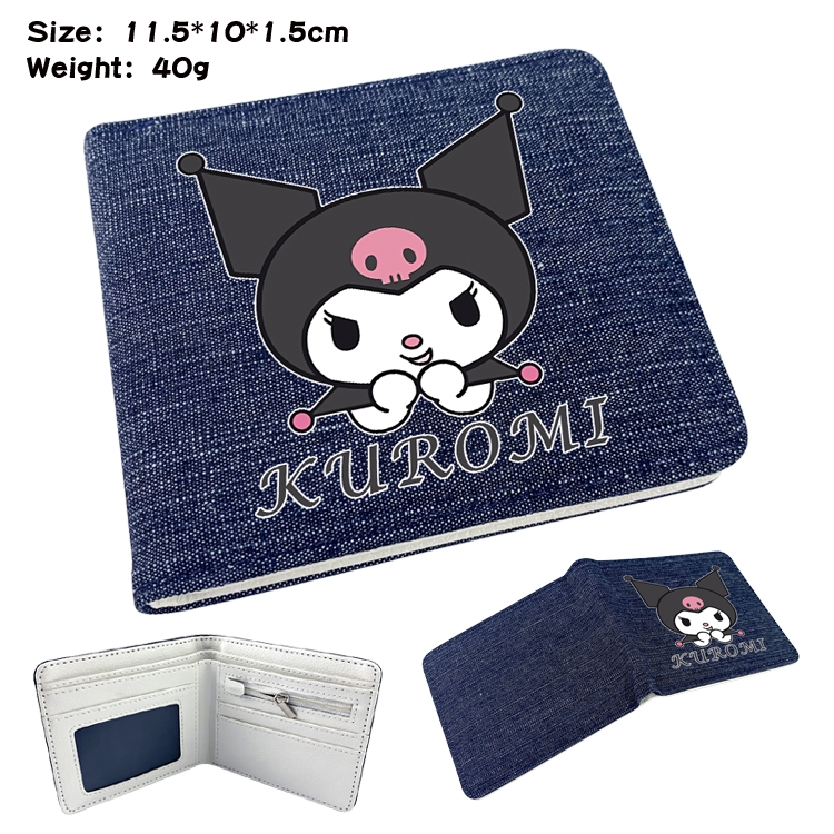 melody  Anime surrounding denim folding color picture wallet 11.5X10X1.5CM