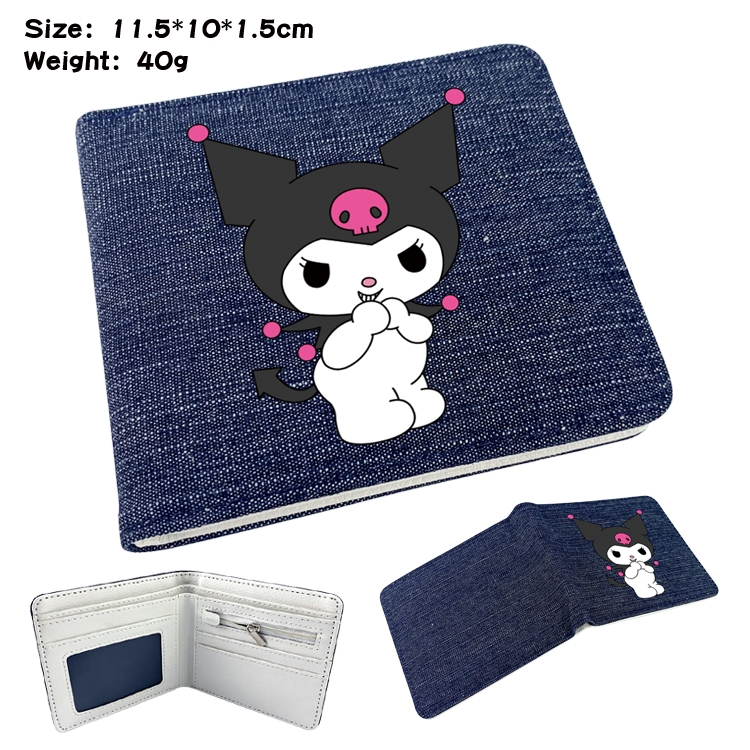 melody  Anime surrounding denim folding color picture wallet 11.5X10X1.5CM