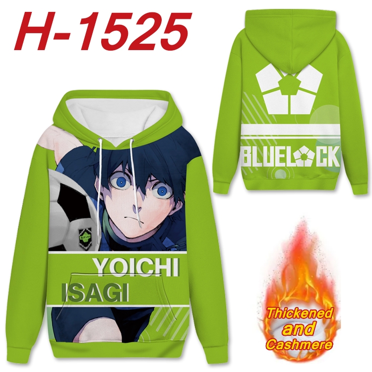 BLUE LOCK Anime plus velvet padded pullover hooded sweater from S to 4XL  H-1525