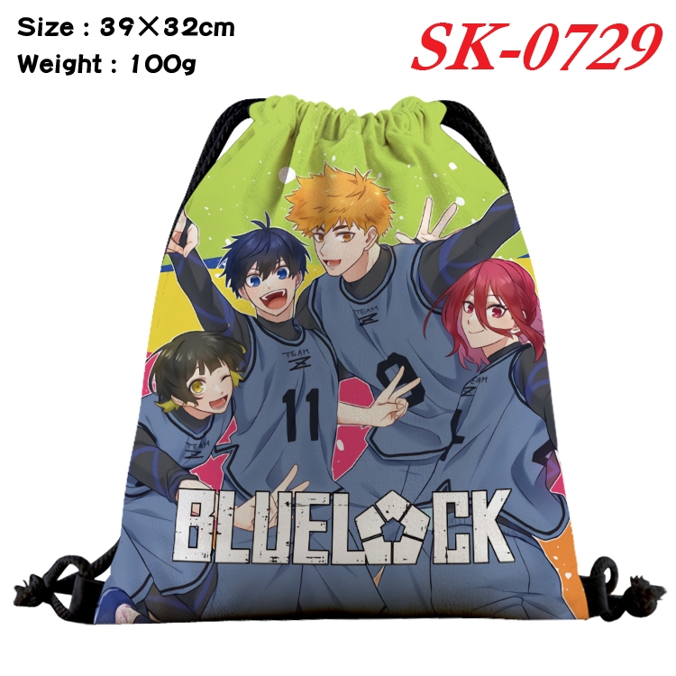 BLUE LOCK cartoon Waterproof Nylon Full Color Drawstring Pocket 39x32cm SK-0729