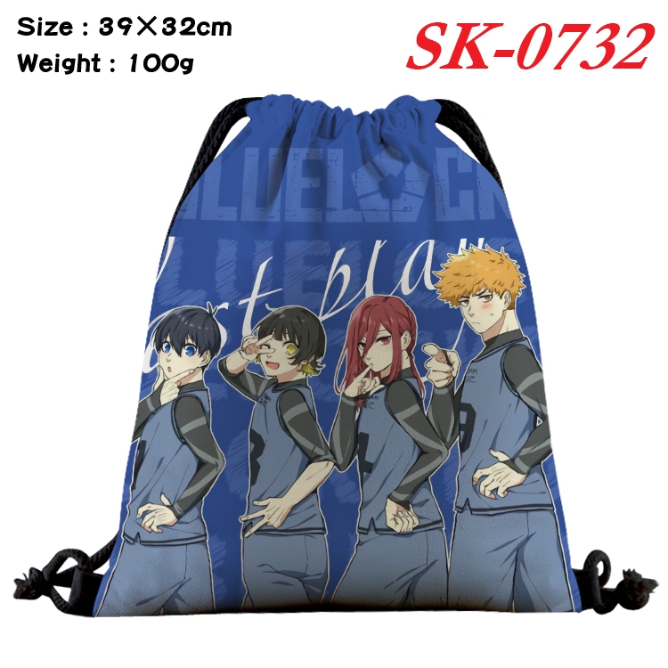 BLUE LOCK cartoon Waterproof Nylon Full Color Drawstring Pocket 39x32cm SK-0732