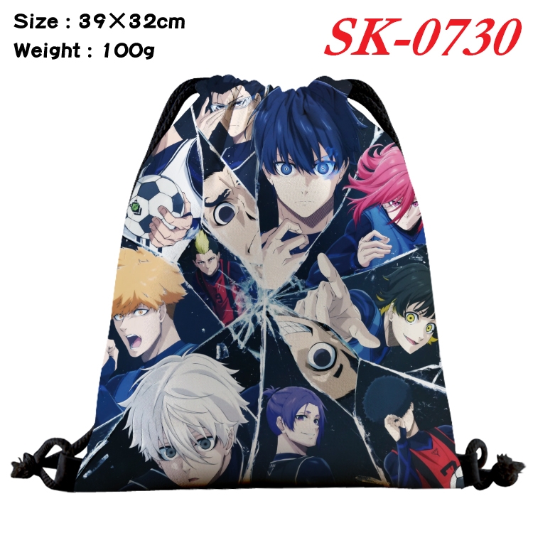 BLUE LOCK cartoon Waterproof Nylon Full Color Drawstring Pocket 39x32cm SK-0730