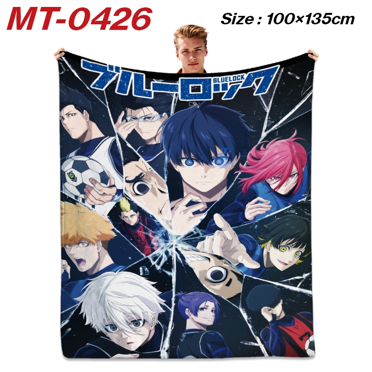 BLUE LOCK Anime flannel blanket air conditioner quilt double-sided printing  100x135cm  MT-0426