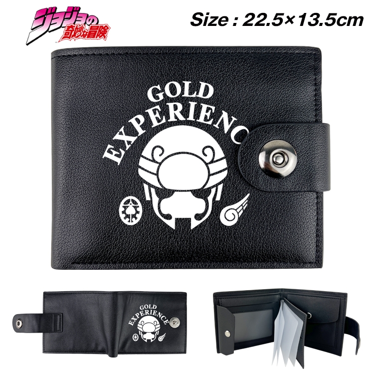 JoJos Bizarre Adventure Animation snap fastener black pickup bag wallet 22.5X13.5CM