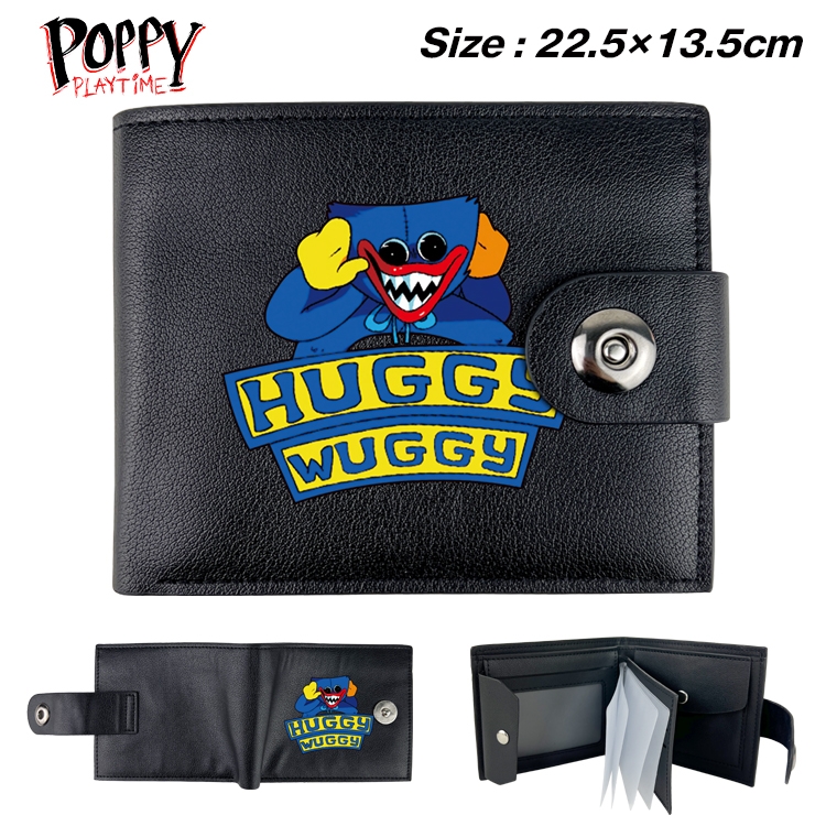 Poppy Playtime Animation snap fastener black pickup bag wallet 22.5X13.5CM