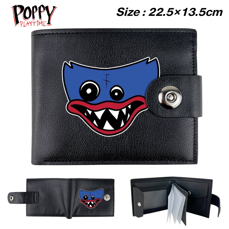 Poppy Playtime Animation snap fastener black pickup bag wallet 22.5X13.5CM