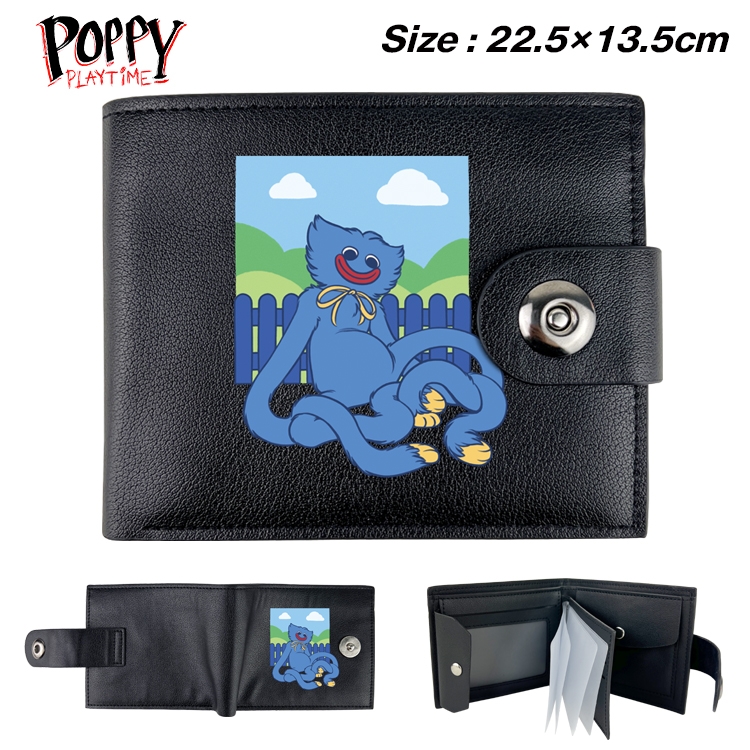 Poppy Playtime Animation snap fastener black pickup bag wallet 22.5X13.5CM