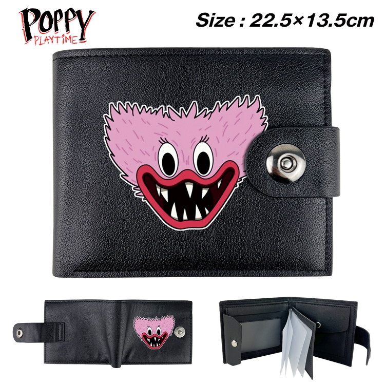 Poppy Playtime Animation snap fastener black pickup bag wallet 22.5X13.5CM