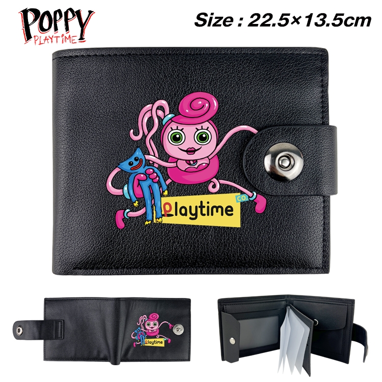 Poppy Playtime Animation snap fastener black pickup bag wallet 22.5X13.5CM