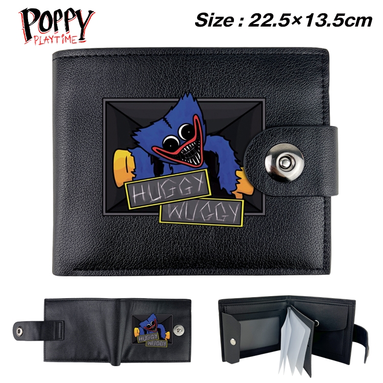 Poppy Playtime Animation snap fastener black pickup bag wallet 22.5X13.5CM