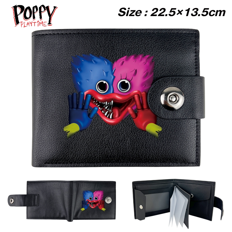 Poppy Playtime Animation snap fastener black pickup bag wallet 22.5X13.5CM