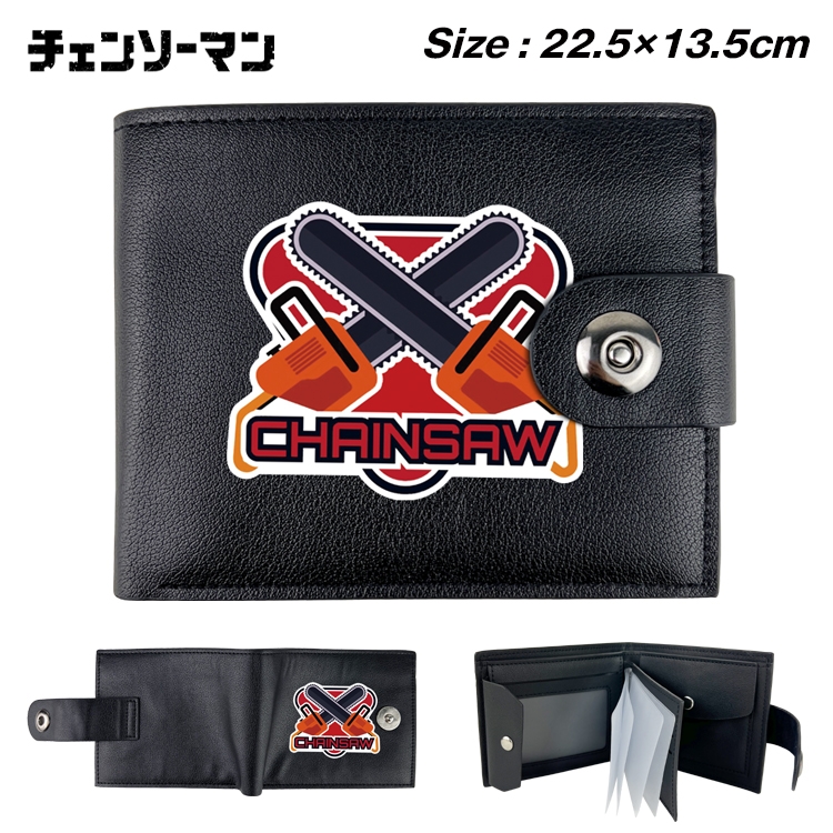 Chainsaw man Animation snap fastener black pickup bag wallet 22.5X13.5CM