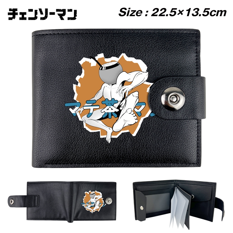 Chainsaw man Animation snap fastener black pickup bag wallet 22.5X13.5CM