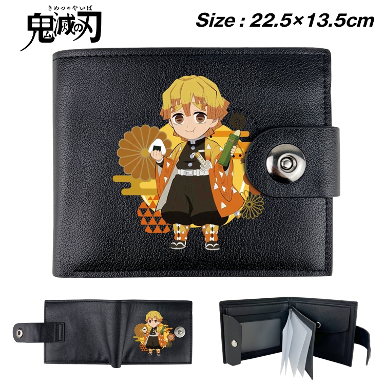 Demon Slayer Kimets Animation snap fastener black pickup bag wallet 22.5X13.5CM