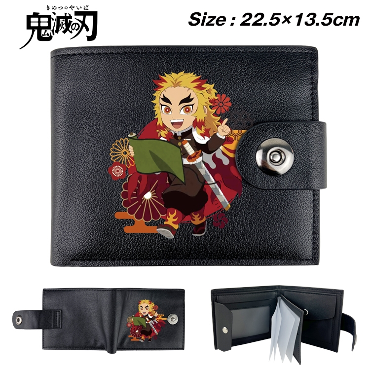 Demon Slayer Kimets Animation snap fastener black pickup bag wallet 22.5X13.5CM