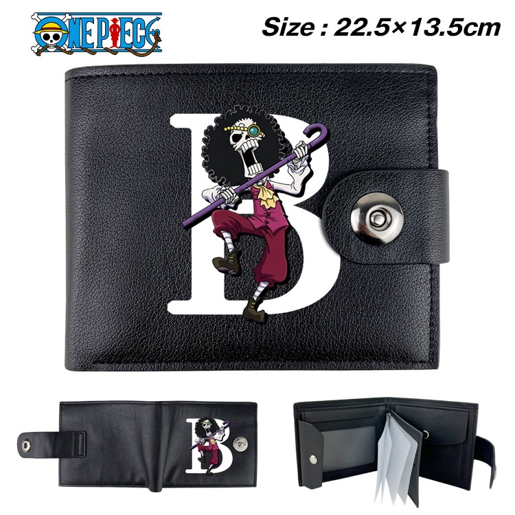 One Piece Animation snap fastener black pickup bag wallet 22.5X13.5CM