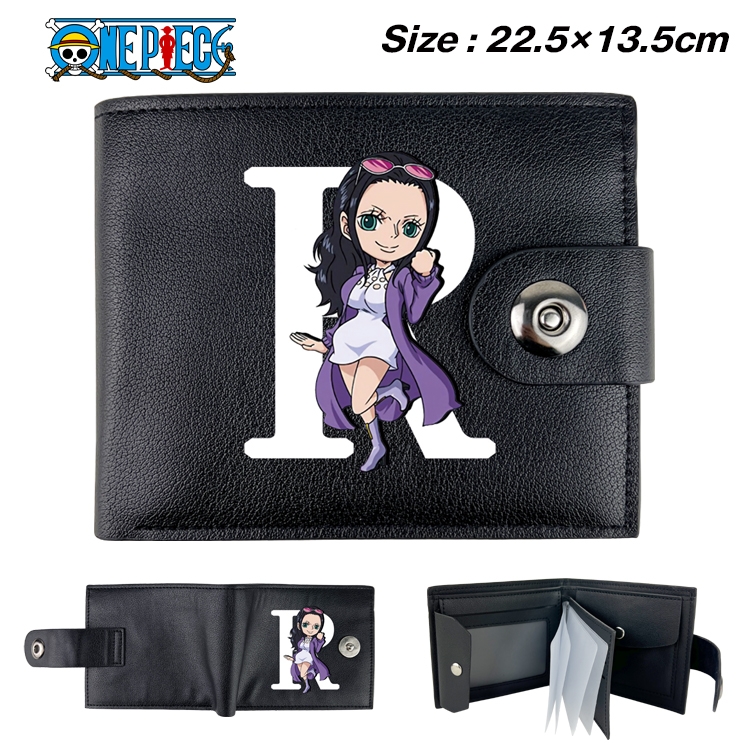 One Piece Animation snap fastener black pickup bag wallet 22.5X13.5CM