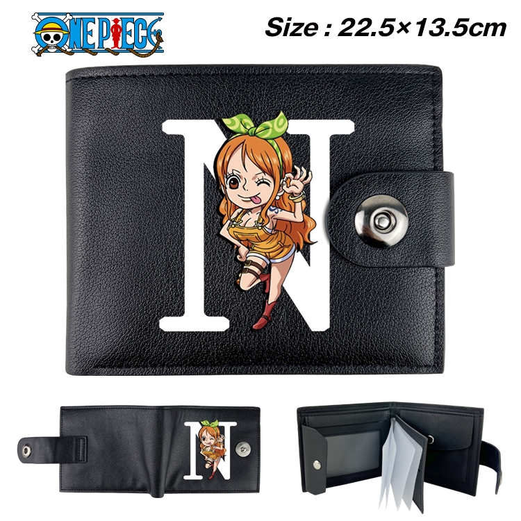 One Piece Animation snap fastener black pickup bag wallet 22.5X13.5CM