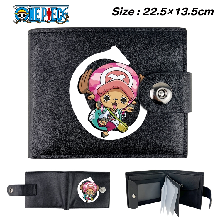 One Piece Animation snap fastener black pickup bag wallet 22.5X13.5CM