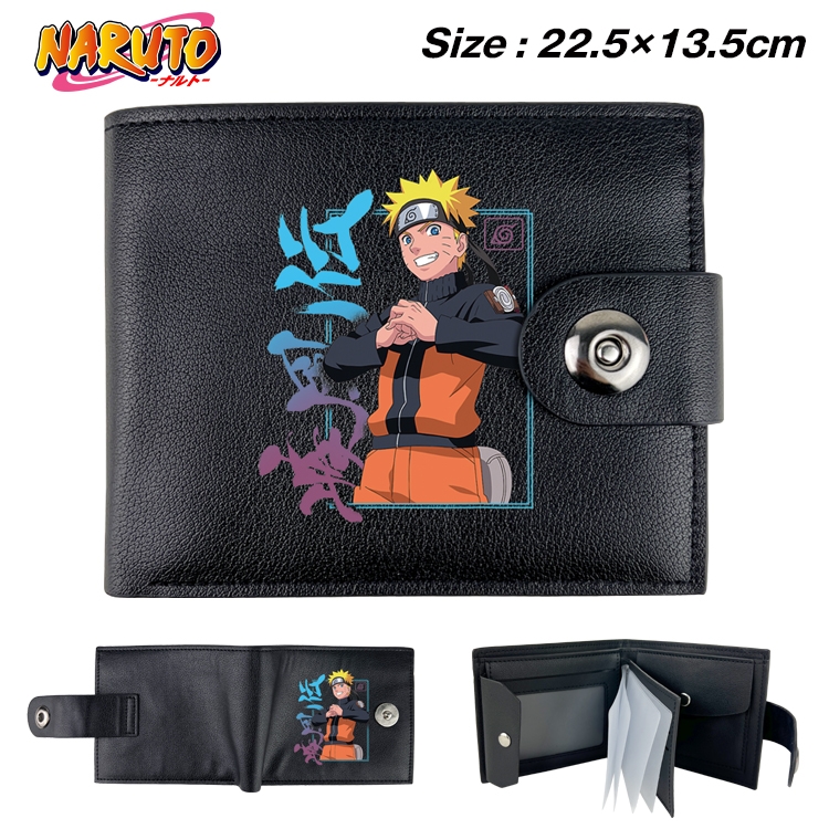 Naruto Animation snap fastener black pickup bag wallet 22.5X13.5CM