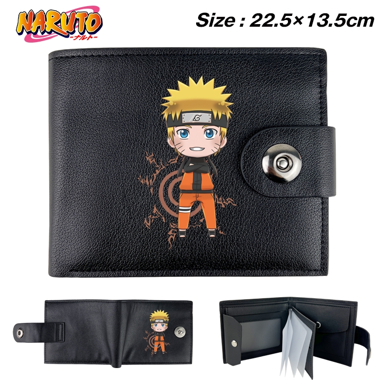 Naruto Animation snap fastener black pickup bag wallet 22.5X13.5CM