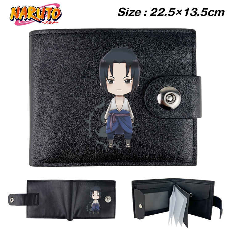 Naruto Animation snap fastener black pickup bag wallet 22.5X13.5CM