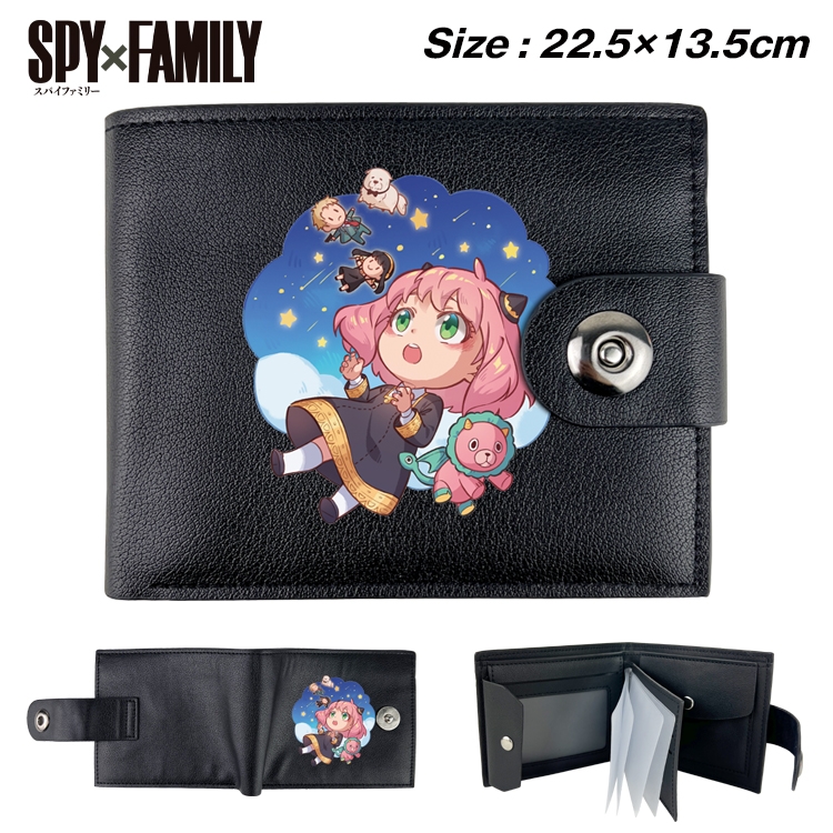 SPY×FAMILY Animation snap fastener black pickup bag wallet 22.5X13.5CM