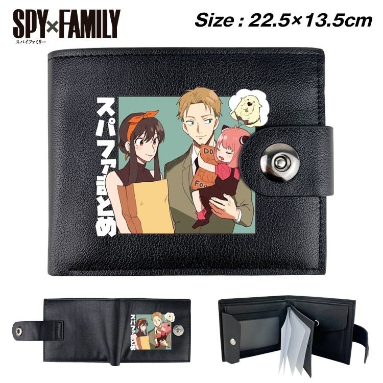 SPY×FAMILY Animation snap fastener black pickup bag wallet 22.5X13.5CM