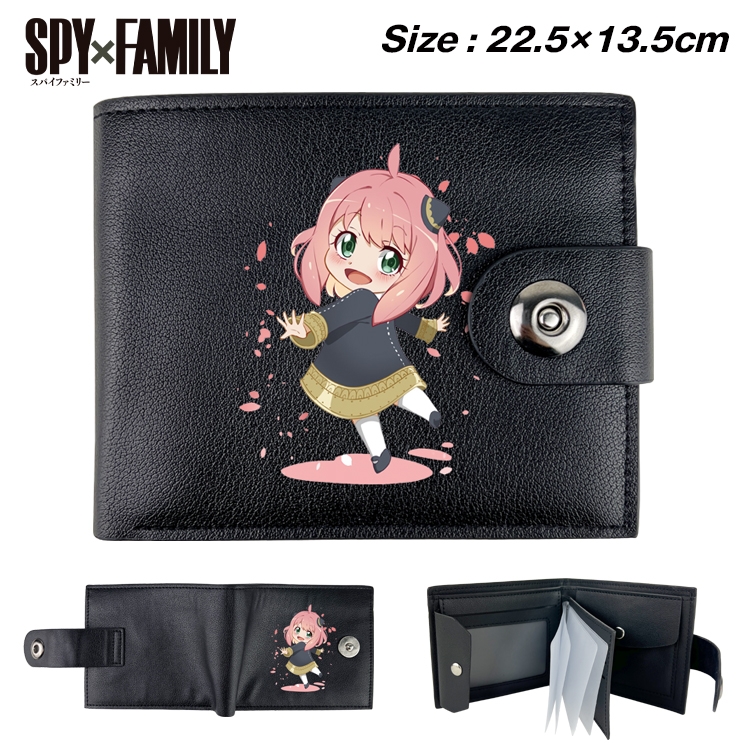 SPY×FAMILY Animation snap fastener black pickup bag wallet 22.5X13.5CM