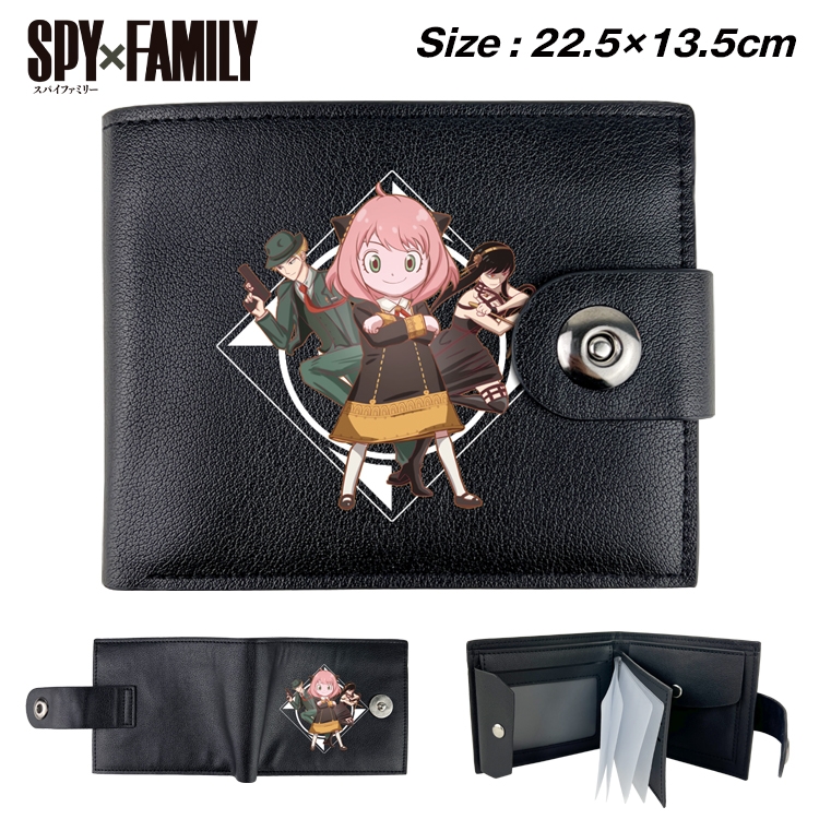 SPY×FAMILY Animation snap fastener black pickup bag wallet 22.5X13.5CM