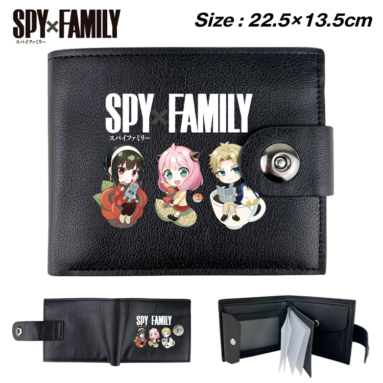 SPY×FAMILY Animation snap fastener black pickup bag wallet 22.5X13.5CM